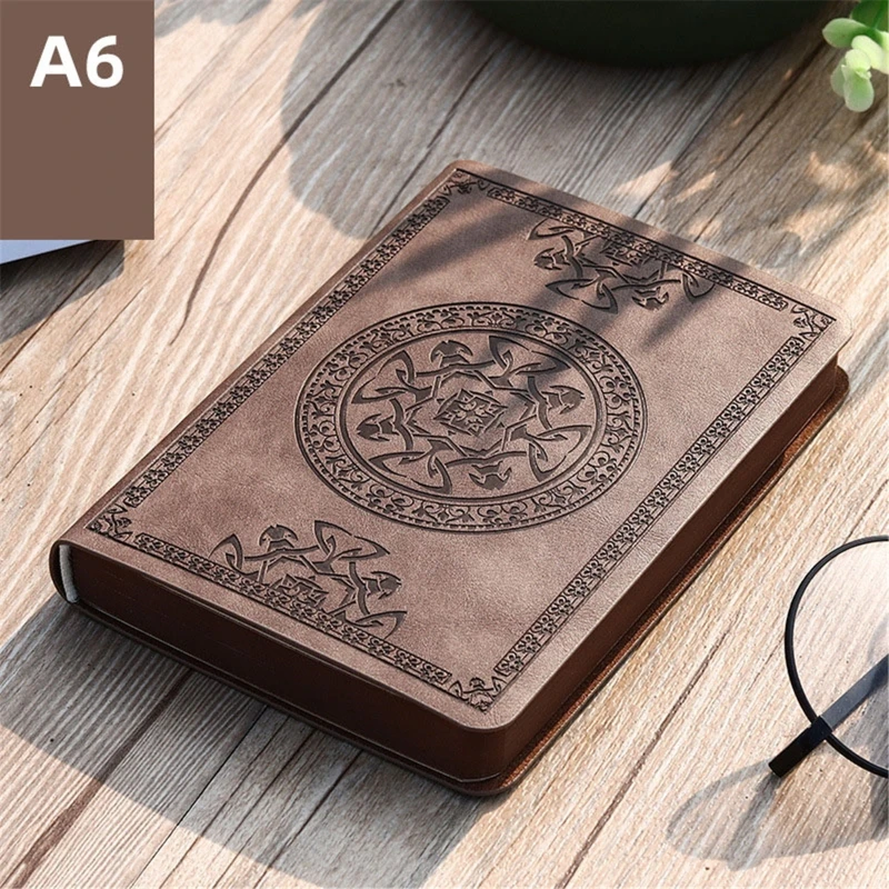 2025 New Portable Vintage Pattern PU Leather Notebook Diary Notepad Stationery Gift