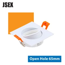 

JSEX Recessed Light LED Ceiling Open Hole Cut Out 65mm Square Fixtures Frame GU10 MR16 Lamp Holder 360 Degree Rotation