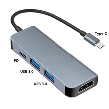 Thunderbolt thunderbolt 3 4 in1 USB-C para hdmicompatível adaptador 2x usb3.0 tipo-c pd hub para huawei p20 pro samsung dex galaxy s9
