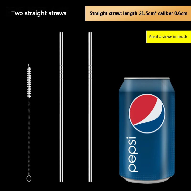 Многоразовая металлическая соломинка 304 из нержавеющей стали изогнутая прямая соломинка для питья с чистящей щеткой вечерние аксессуары - Цвет: Option 3