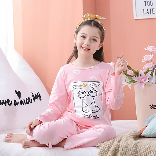 Pajamas animal for girls Children Baby home Clothing Set Kids Unicorn Cartoon Sleepwear Autumn Cotton Nightwear Boys Pyjamas Set - Цвет: 007