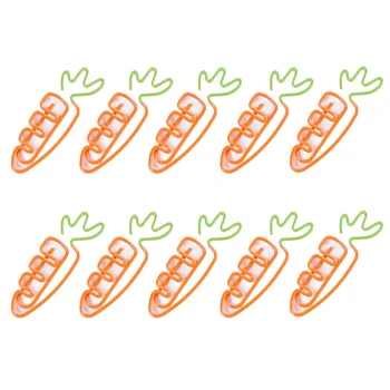 

10 Pcs/Lot Creative Kawaii Carrot Shaped Metal Paper Clip Bookmark Stationery School Office Supply