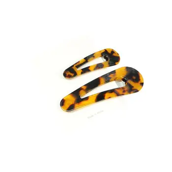 

Korean Vintage Amber Leopard Acetate Hair Clips Claw Women Girls Geometric Water Drop Heart Shape Hairgrip Decorative Barrettes