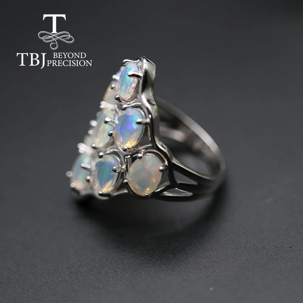 Женское кольцо с большим цветным опалом, натуральные драгоценные камни, хорошее ювелирное изделие, серебро 925 пробы, для женщин, Подарок на годовщину, вечерние, акция tbj