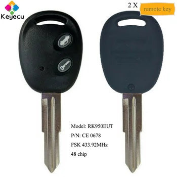 

KEYECU Pair Replacement Remote Control Car Key With 2 Button 433.92MHz - FOB for Chevrolet Aveo 2009-2016 Model: RK950EUT CE0678