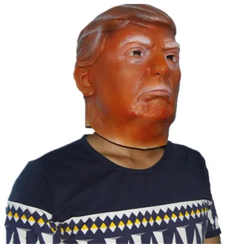 

Patygr Donald Trump Costume Mask Halloween Realistic Latex Masquerade Carnival Mask Hood Celebrity Face Mask Accessory