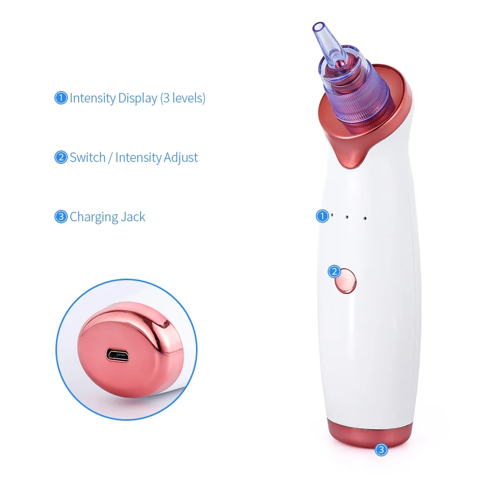 Blackhead Remover Skin Care Pore Vacuum Acne Pimple Removal Vacuum Suction Tool Facial Diamond Dermabrasion Machine Face Clean