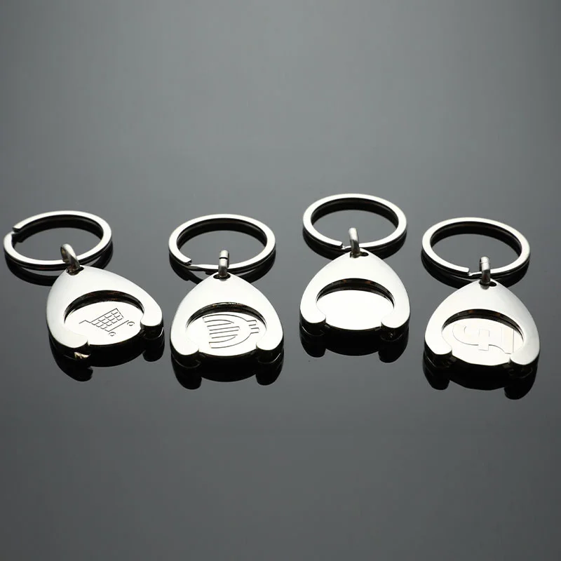 1PC Ring For Key Keychain Metal Aluminum Alloy Black Shopping Cart Token Keyring Accessories Decor Keyring Hook брелок 