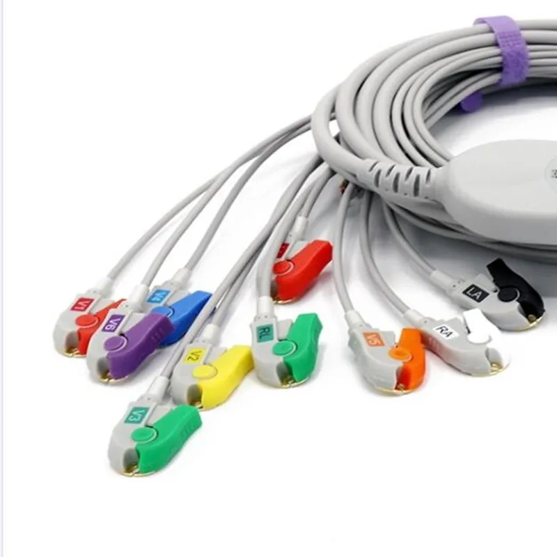 Compatível para o Instrumento de Mortara: Cabo com Leadwires Conduz a Extremidade Médica do Grampo do Cabo de Ekg 10 Eli50 - Eli100 Eli20 Ecg 4 Feixe de cabos