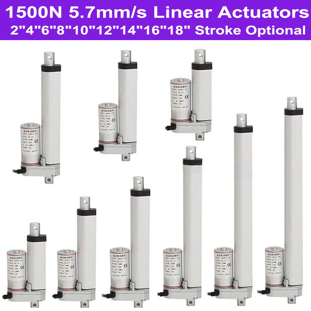 Details about   12V Linear Actuator Motor 2"-18" Stroke 1500N/330lbs Lift RV Auto Furniture Door 
