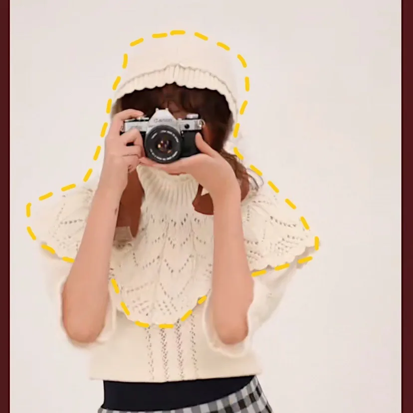 Cute Crocheted Neck Cap Wool Knitted Warm Hat Women Autumn and Winter Scarf One | Аксессуары для одежды