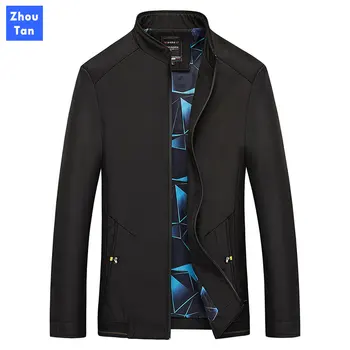 

2020 Mens Thin section jackets Fashion Men's Autumn Winter Casual Long Sleeve Loose Pure Color Plus Size Jackets Windbreaker