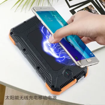 

PD fast charge QC3.0 three-proof solar mobile power wireless charging power bank 20000mah portable charger iphone
