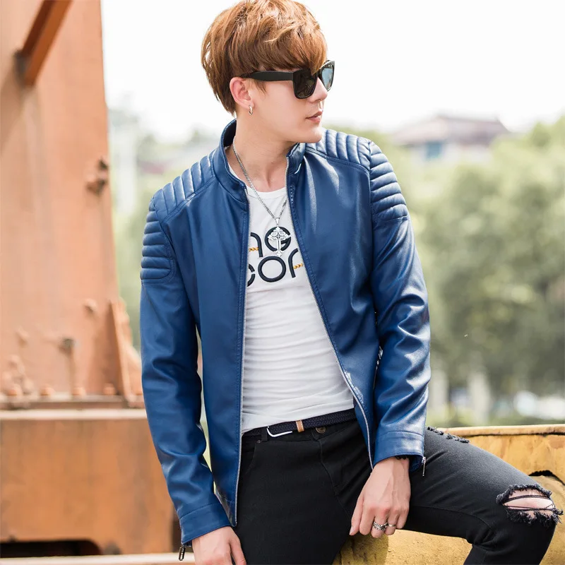 

Trend Cool Men'S Wear Locomotive PU Leather Versatile Casual Coat