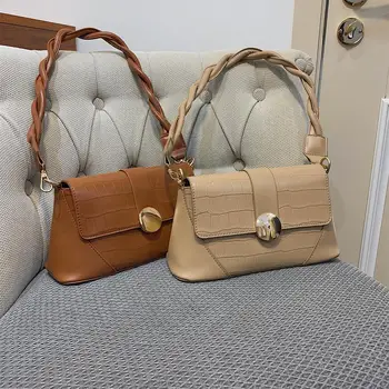 

Crossbody Bags Small Underarm Shoulder Fluffy Lady Shoulder Handbags PU Leather Soft Female Simple Totes for Women 2020 Trend