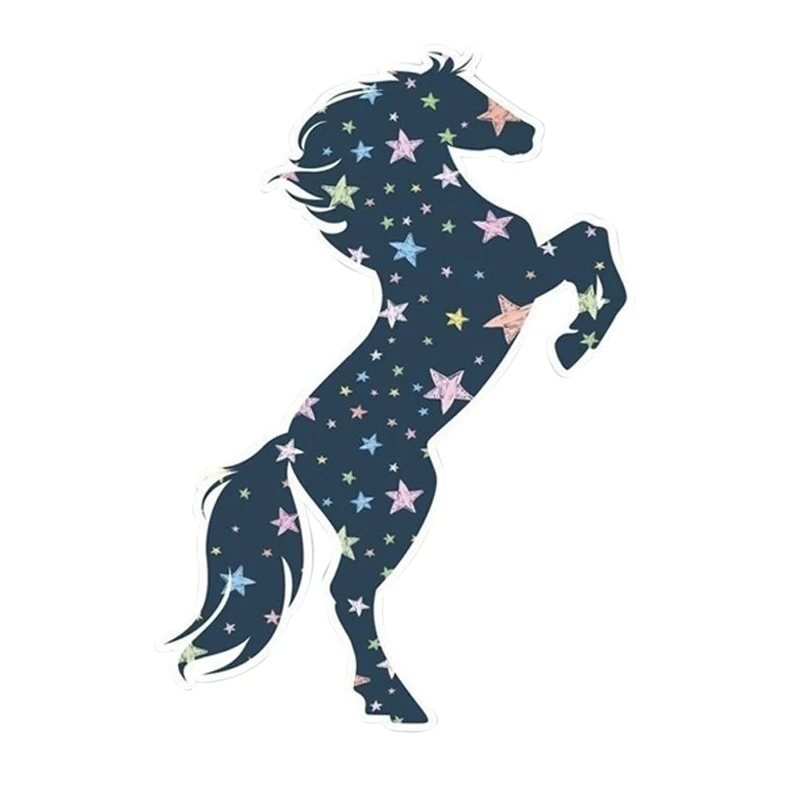 

11,2 см 16,3 см Милая мультяшная лошадь цветная ПВХ Высококачественная Автомобильная Наклейка декоративная графика