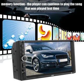 

Car Touch Screen HD 7" Touch Screen Stereo Bluetooth 12V 2 Din FM ISO Power Aux Input Auto MP5 Player SD USB