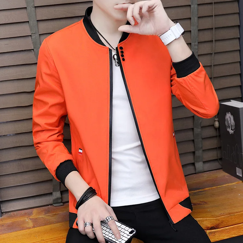 

Spring And Autumn MEN'S Coat Korean-style Slim Fit Gown Casual Jacket Trend Handsome Clothes Baseball Uniform Students Men'S Wea
