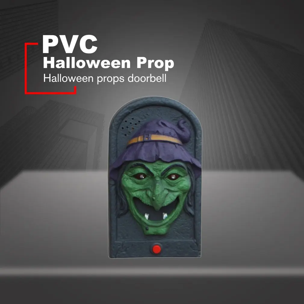 

Animated Evil Witch Door Bell Doorbell Eye Light Sound Halloween Prop Scary Spooky Sound Halloween Decoration Bell