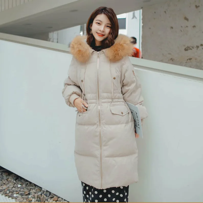 

Winter Cotton-padded Clothes Women's Mid-length Korean-style New Style Large Fur Collar Thick down Jacket Cotton-padded Clothes