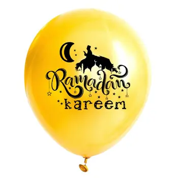 

Eid Mubarak Banner Lettering Balloons Ramadan Kareem Stars Moon Shape Ramadan