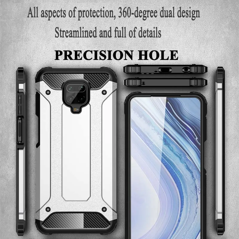 Бронированный чехол для телефона Redmi Note 9 Pro Xiaomi 7 8 Max 7A 8A 9A 8T 10X K30 Ultra Mi 10 10T Lite