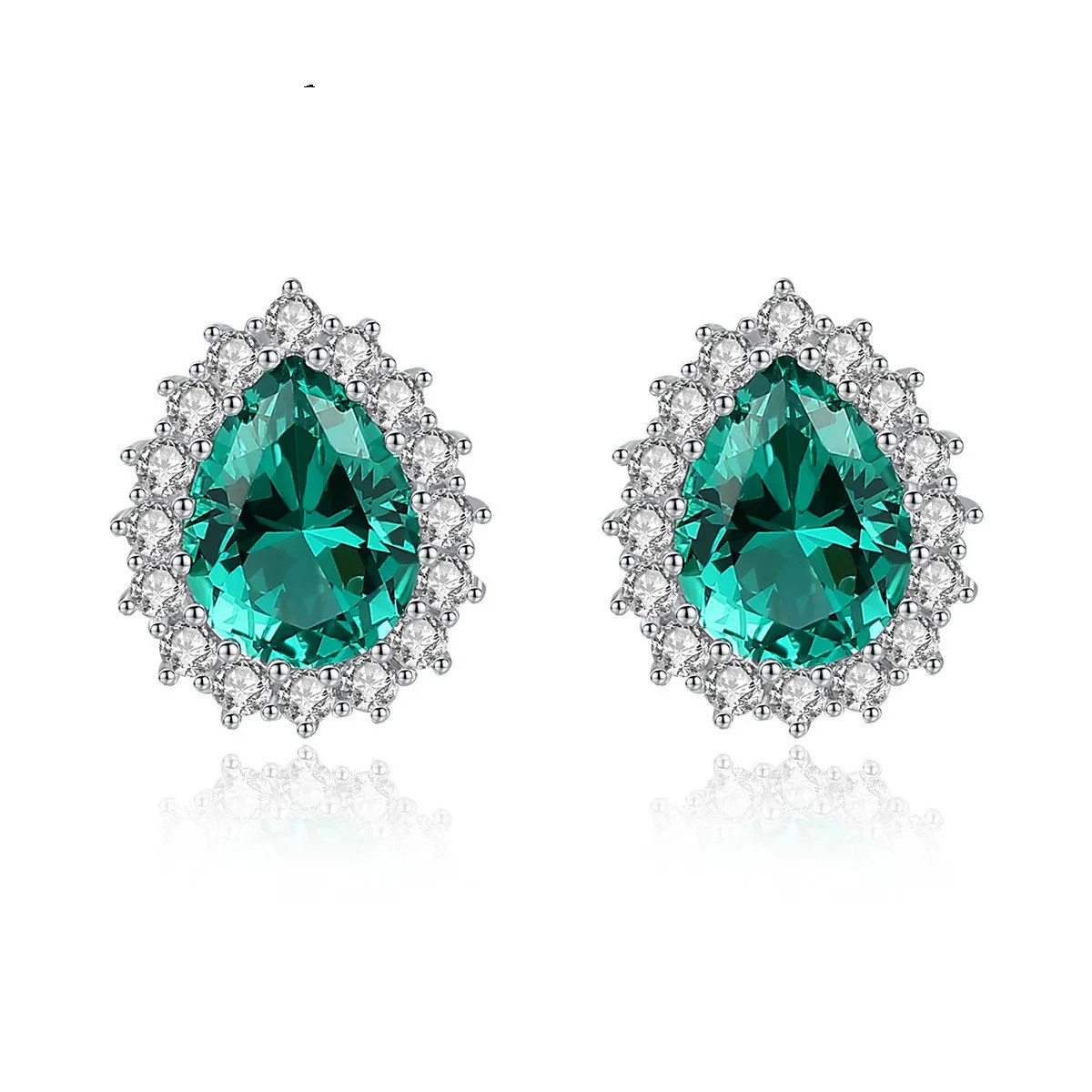 Серьги-гвоздики из стерлингового серебра S925 пробы Изумрудный Сапфир Цвет драгоценный камень серьги ювелирные изделия