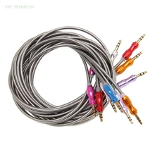 Aux Cable Speaker Wire 3 5mm Jack sliver ring matel Audio Cable For Car Headphone Adapter Jack 3 5 mm Speaker Cable 100pcs lot