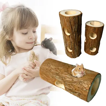 

Small Pet Entertainment Tunnel Toys Hamster Molars Leisure Toys Wooden Animal Tunnel Exercise Tube Chew Toy
