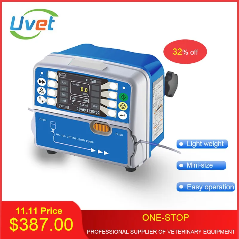

Uvet veterinary infusioningly pump for cat dog or animal Portable hangable mini size veterinary equipment