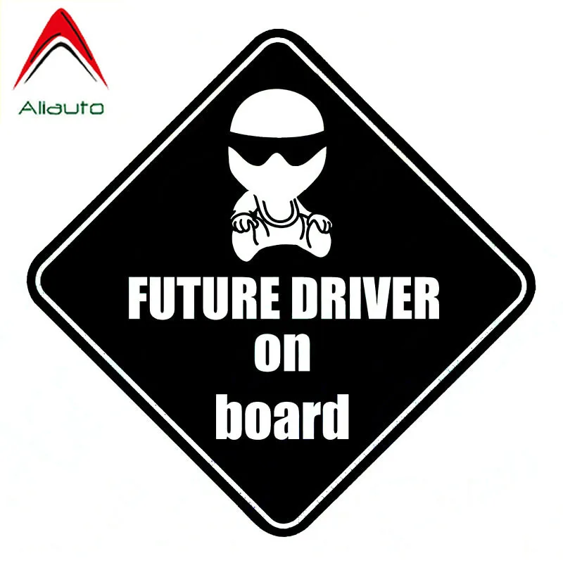 

Aliauto Personality Car Sticker Future Driver Baby Stig on Board Vinyl Waterproof Reflective Decal Accessories,14cm*14cm