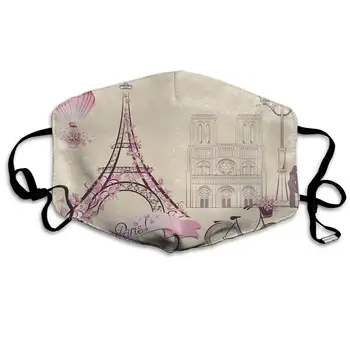

Mouth Mask Romatic Patterm Print Masks - Breathable Adjustable Windproof Mouth-Muffle, Camping Running for Women and Men