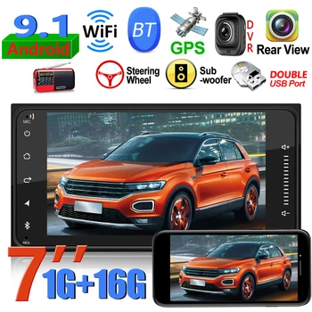 

Car Multimedia Player Android 9.1 7 Inch HD Display Car Stereo Radio Bluetooth WIFI GPS navigation FM Rearview mirror for TOYOTA