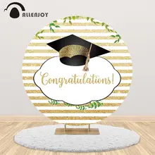

Allenjoy Congratulations Round Background Circle Backdrop Cover School Class Student Party Decor Photocall Photo Booth Wallpaper