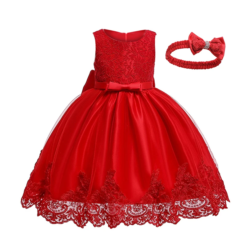 

Girls Clothes 2-piece Set Headbands + Dresses 2019 Summer New Style Bow Lace Cute Children Dress Halloween Christmas Gift