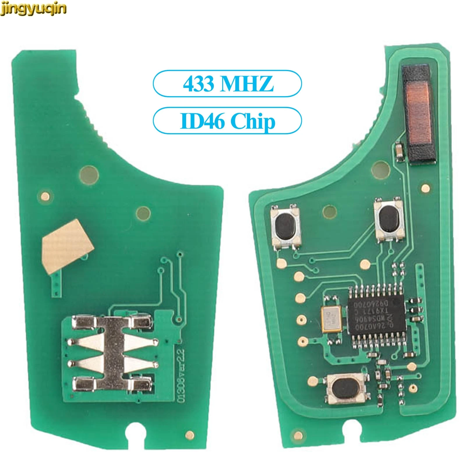 Jingyuqin 2 Buttons Remote Car Key Circuit Board 433Mhz ID46 For Opel Astra H 2004-2009 Zafira B 2005-2013 Vauxhall