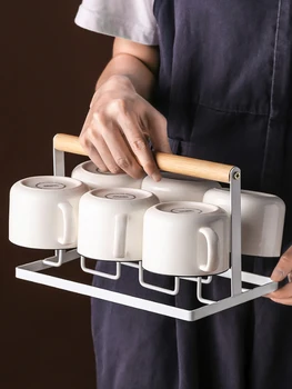

220ml Nordic simplicity Ceramic Coffee Cup Advanced Teacup Cafe Espresso Cup latte Red cup Coffee cup holder set