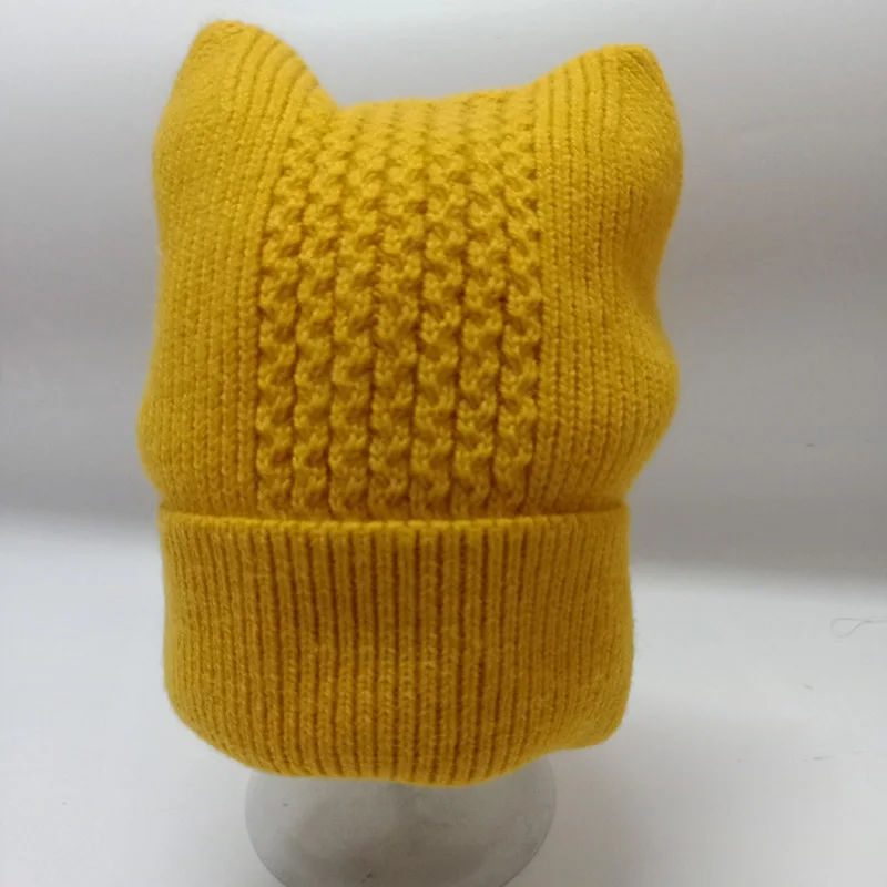 MAXSITI U Зима женский плюшевый тепловой эластичный шерсть skullies прекрасный досуг вязаная шапка - Цвет: Цвет: желтый