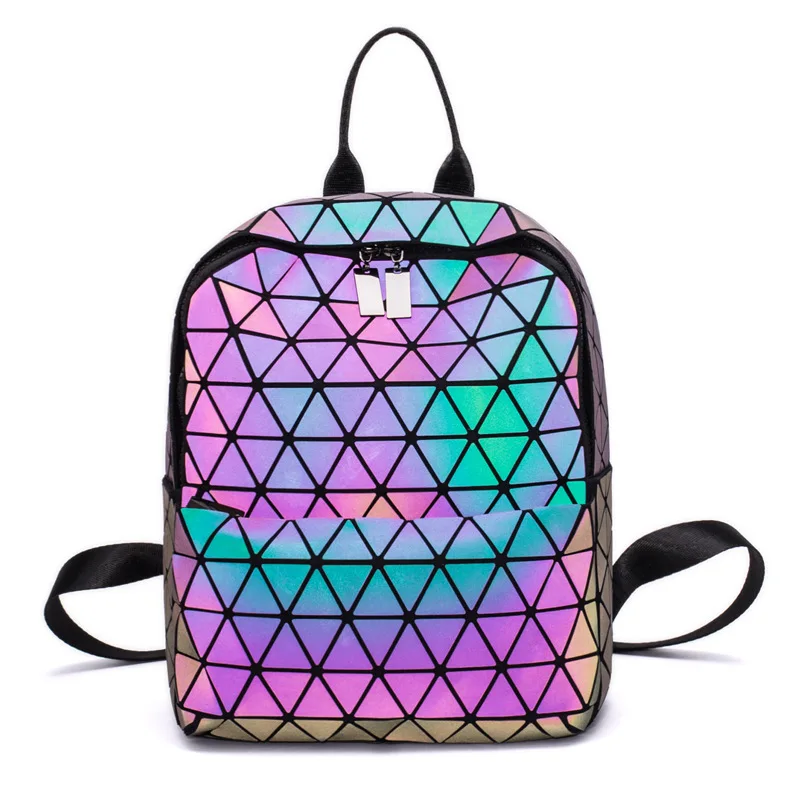 Светящиеся рюкзаки, женский геометрический рюкзак для ноутбука, мужской рюкзак через плечо, школьный голографический рюкзак, Женский школьный рюкзак - Цвет: D