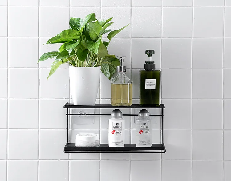 2020 Iron Art Bathroom Organizer Double Layer Storage Rack Wall