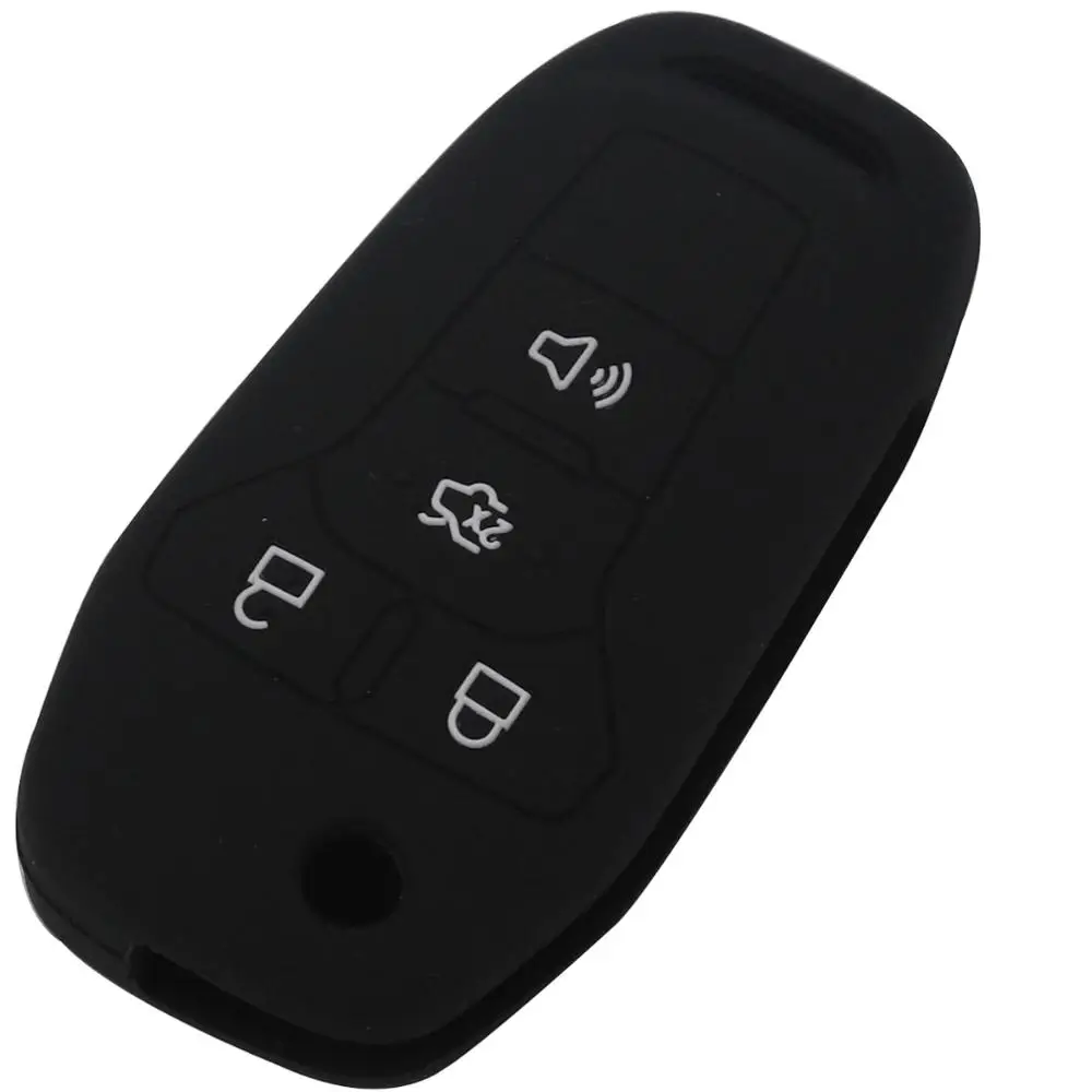 black 10 шт. 4 кнопки автомобиля дистанционного брелок оболочки чехол для Ford Fusion 2013 - Название цвета: black