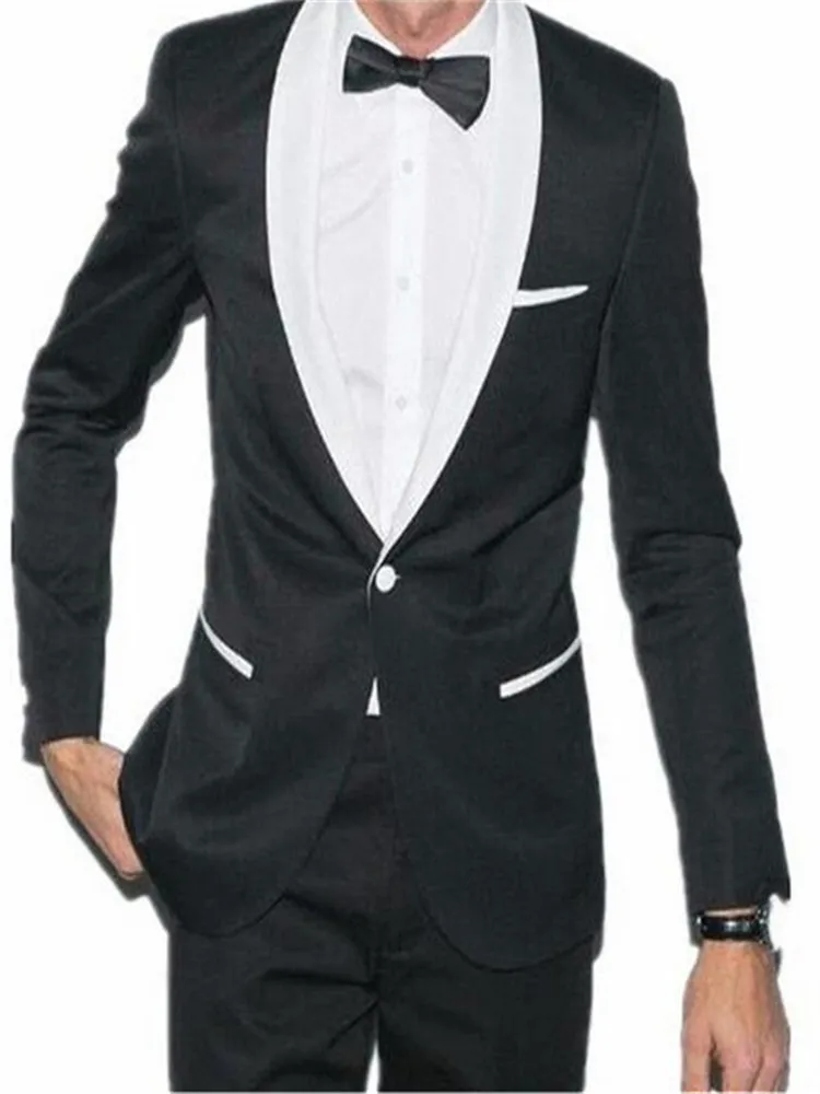 Мужской костюм смокинг Noivo Terno Slim Fit Easculino, вечерние костюмы для мужчин, черные смокинги, одежда для выпускного вечера, блейзер с пиджаком+ брюки