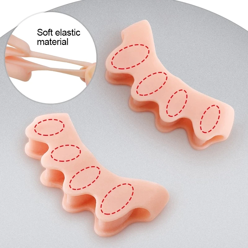 2pcs = 1pair Soft Gel Toe Separator Spacers For Bunion Corrector Overlapping Toe Straightener Foot Care Tool Protective Stretchers toe separators toe corrector toe spreader finger toe separator toe protectors