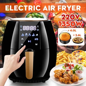 

1350W Health Fryer Cooker Smart Touch LCD Airfryer Pizza Oil Free Air Fryer Multi-function Smart Fryer Home DIY Fried Food 220V