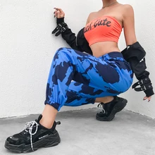 April MOMO Tie Dye Print Harajuku Joggers женские эластичные спортивные брюки с высокой талией Капри уличная мода женские брюки весна
