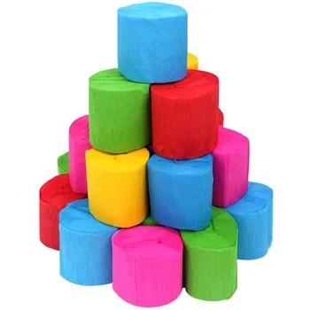 

Crepe Paper Streamers for Birthday Party Graduation Ceremony Decoration(36 Rolls,6 Color)