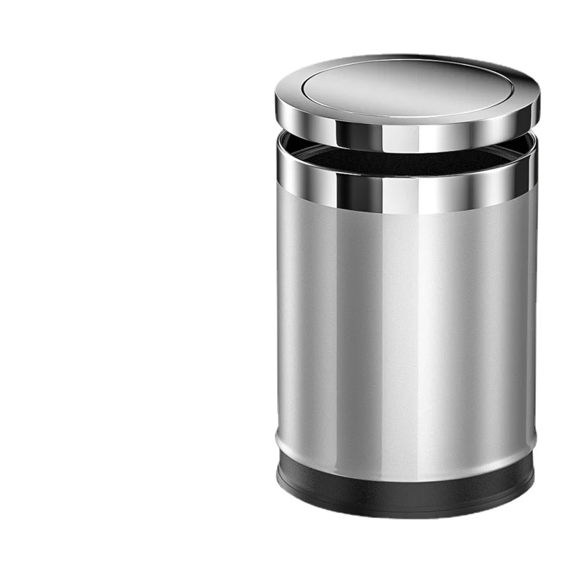 Stainless Steel Trash Can Bathroom Bedroom Home Office Trash Bin