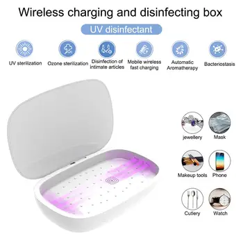 

2-IN-1 Multifunctional Wireless Phone Charger UV Sterilization Disinfection Box USB Sterilizing Case for Toothbrush Jewelry Pets