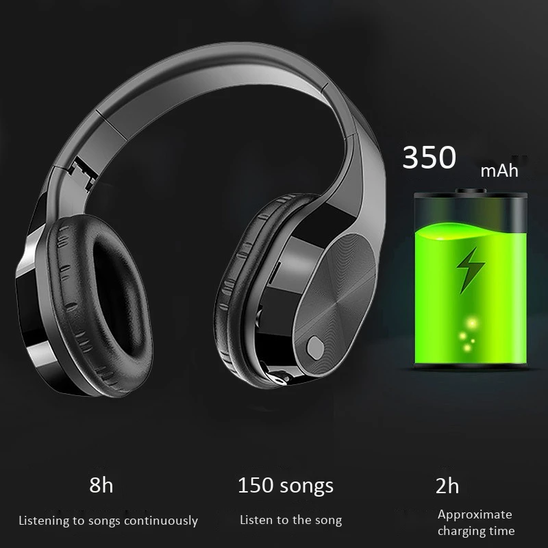 T5 Bluetooth Headphones Noise Cancelling Wireless Sport Headset Stereo Gaming Headphones with Microphone for Mobile Phones