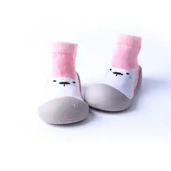 Детские носки-тапочки детская обувь для девочек мягкая резиновая подошва обувь для маленьких мальчиков хлопковые нескользящие ботиночки